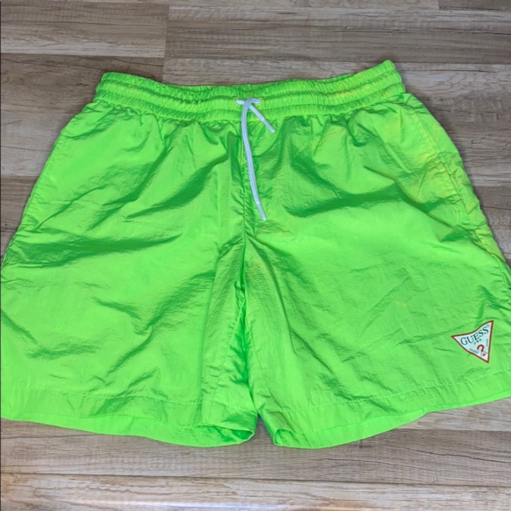 Guess- Neon Green Swim/Board Shorts